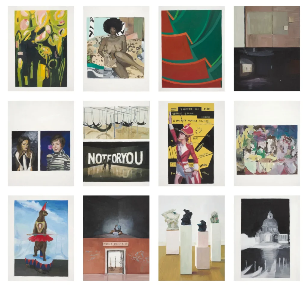 sandra gamarra calendário i, 2010 oil on paper 29 x 25,5 cm (each) set of 12 pieces