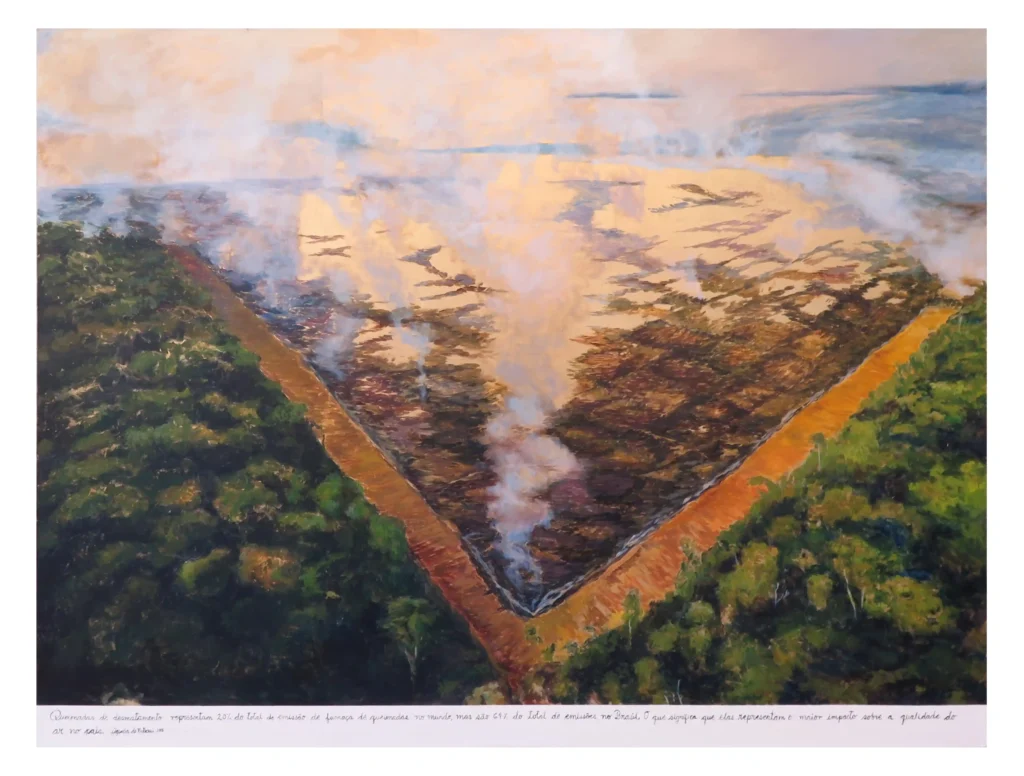 sandra gamarra paisagem iii, 2017 oil on false gold leaf on canvas 100 x 130 cm