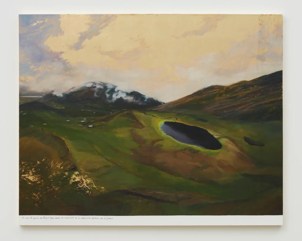 sandra gamarra paisaje ii, 2015 oil on false gold leaf on canvas 130 x 162
