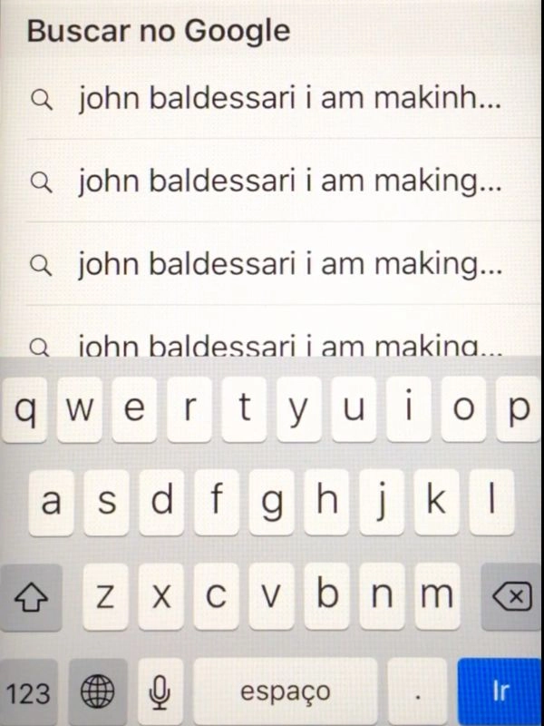 I am Making Art (1971) John Baldessari - Da série COLEÇÃO PARTICULAR [DE BOLSO], 