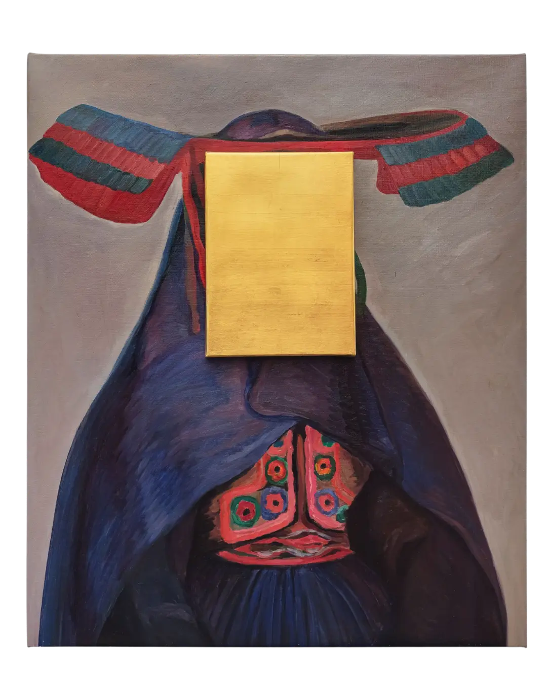 Sandra Gamarra Heshiki — Pan de Oro sobre Retrato Indigenista II, 2026