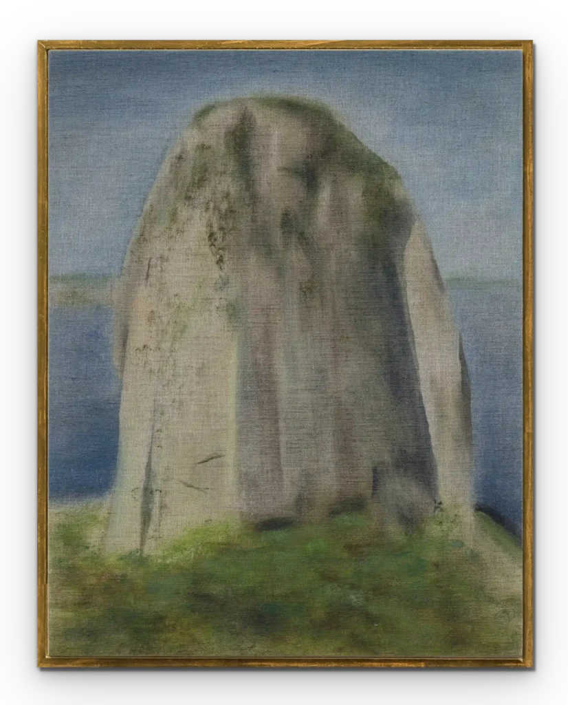 gabriel jaguaribe giucci pão de açucar, 2023 óleo sobre linho 43 x 33,5 cm foto filipe berndt moldura sombra tripla