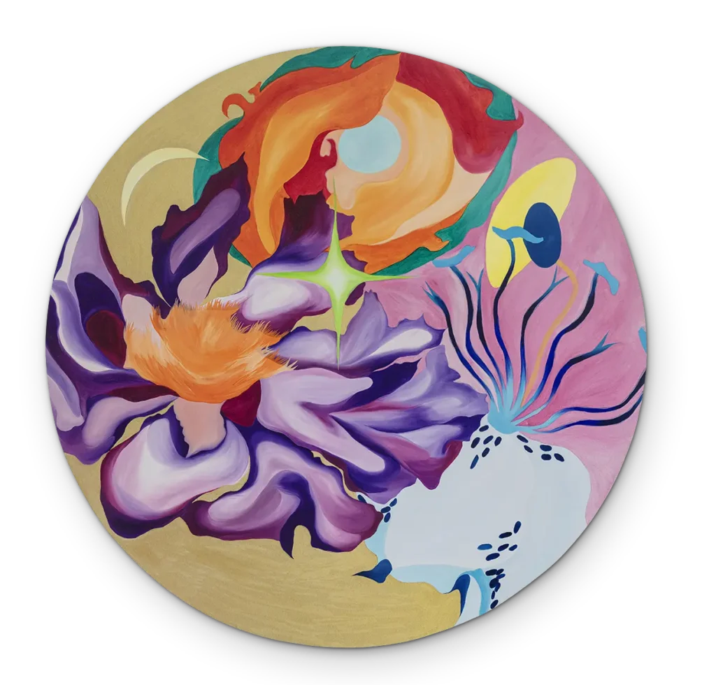 heloisa hariadne flor de fogo 2025 óleo sobre tela 120 x 120 80 sombra