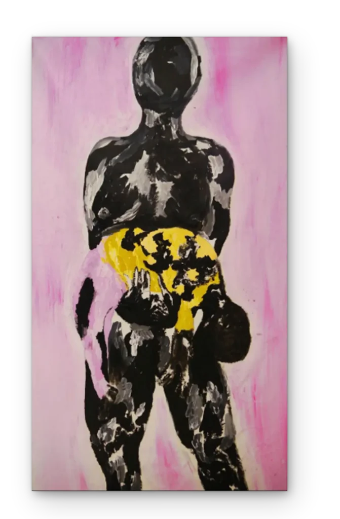 heloisa hariadne no colo frio da minha mãe, 2019. tinta acrílica sobre tela 170x80cm 80 ppi sombra