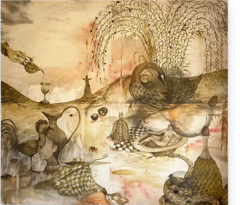 p17 luciano maia au bout de l’an 2026 acrílica sobre seda 130 x 120 cm sombra tripla